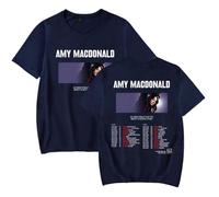 Men's T-Shirt Amy Music Macdonald Europe Tour Merch Short Sleeves Fashion Harajuku Tee Unisex Hip Hop Tops Women's Cotton T-Shirt-Navy||m