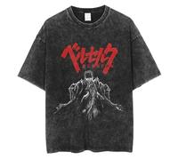 Men's T-Shirt Berserk Manga Guts Graphic Print Pullover Men Street Retro Washed T-Shirt Oversized Short Sleeve Tee Shirt Unisex Y2K Style