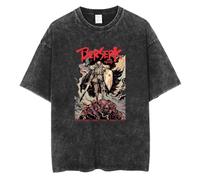 Men's T-Shirt Berserk Manga Guts Graphic Print Pullover Men Street Retro Washed T-Shirt Oversized Short Sleeve Tee Shirt Unisex Y2K Style