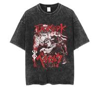 Men's T-Shirt Berserk Manga Guts Graphic Print Pullover Men Street Retro Washed T-Shirt Oversized Short Sleeve Tee Shirt Unisex Y2K Style