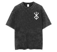 Men's T-Shirt Berserk Manga Guts Graphic Print Pullover Men Street Retro Washed T-Shirt Oversized Short Sleeve Tee Shirt Unisex Y2K Style