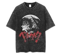 Men's T-Shirt Berserk Manga Guts Graphic Print Pullover Men Street Retro Washed T-Shirt Oversized Short Sleeve Tee Shirt Unisex Y2K Style