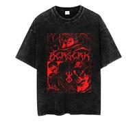 Men's T-Shirt Berserk Manga Guts Graphic Print Pullover Street Washed Retro Griffith T-Shirt Round Neck Short Sleeve Berserk Swordsman Tee Shirt Unisex Y2K Style