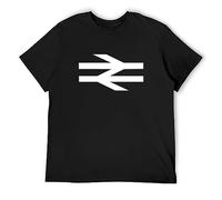 Men's T Shirt British Rail As Worn by Damon Albarn Arrows Train Comfortable Fabrics to accompany You All Summer Black