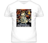 Mens T-Shirt Buck Rogers in The 25Th Century Movie Poster Short Sleeve Crewneck Tee White XL