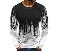 Men's T-Shirt Camouflage Gradient Print Men's Shirt Regular Fit Popularity Fashion Men's Long-Sleeve Shirt Spring Autumn Round Neck Chic Men's Base Shirt