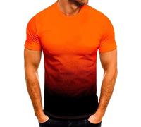 Men's T-Shirt Clearance Short Sleeve Crew Neck Cotton Tee Gradient Printed Tshirts Blouses Breathable Loose Oversized Pullover Tops for Gym Work Sports Casual Wear
