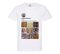 Men's T-Shirt Crew Neck Organic Cotton Jackson Pollock Social Networks Painter White