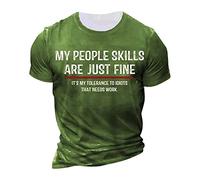 Mens T Shirt Crew Neck Pattern Letter Print Raglan Sleeves Summer T Shirts Short Sleeve Papa Tops Comfortable Casual Tops Work Wear Soft T Shirt Printing