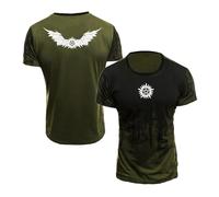 Mens T-shirt Crewneck Short Sleeve Tee for Supernatural Lightweight Polo Shirts Gradient Colors Tee Top Clothes Cozy Printed Half Sleeve Undershirt-Green||M