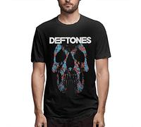 Men's T-Shirt D-Efto-NES 'Skull' Men's Round Neck T-Shirt Short Sleeve Top Pure Cotton T-Shirt Pullover Black L