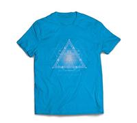 Mens T-Shirt Divine Vitruvian Man Leonardo Da Vinci Sacred Geometry XL Blue