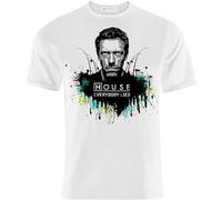 Mens T-Shirt Dr House Medical Division Inspired Everybody Lies! Size S White