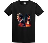 Men's T-Shirt Feel Soft 12Th Doctor and Clara Back to Back Cool and Breathable Black