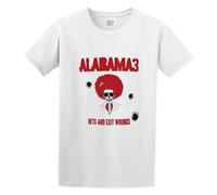 Men's T-Shirt Feel Soft Alabama 3 Hits and Exit Woundss Twin Needle Sleeves and Hem White O Neck Tee