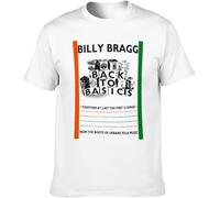 Men's T-Shirt Feel Soft Billy Bragg Back to Basics Cool and Breathable White