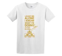 Men's T-Shirt Feel Soft Leave Me Alone I Know What I'm Doing Kimi Raikkonen Quote Crew-Neck t-Shirt White