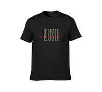 Men's T-Shirt Feel Soft Rush Permanent Waves Rock Tour Merch Geddy Lee Tom Sawyer Crew-Neck t-Shirt Black_O Neck Tee