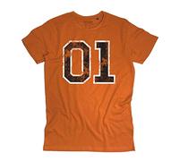 Men's T-Shirt General Lee Inspired by The Dukes of Hazzard - Orange Vintage, M