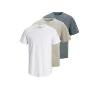 Mens T-Shirt Jack & Jones 3 Pack Plain Logo Branded Cotton Tee Top Casual S-2XL