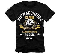 Men's T Shirt Khabib Nurmagomedov Sambo Wrestling Fighting Black L