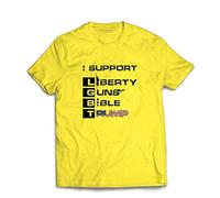 Mens T-Shirt Liberty Guns Bible Trump Funny I Support LGBT Parody Election Gift XXL Yellow