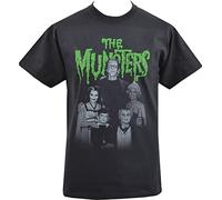 Mens T-Shirt Meet The Munsters Vintage B-Movie Horror Wolf Vampire Goth Black