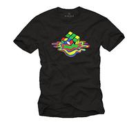 Mens T-Shirt - Melting Cube - Funny Nerd Theory Black L