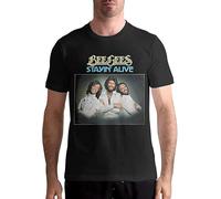 Men's T-Shirt Men Bee Gees Staying Alive Funny Design Short Sleeve T-Shirt