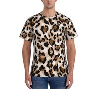 Mens T-Shirt,Men's Short Sleeve - Leopard Print - Slim Fashion Printed Summer Sport Tee Top,Gym Athletic T Shirts Breathable Workout Shirts Casual Daily Wear Black