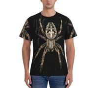 Mens T-Shirt,Men's Short Sleeve - Scary Spider - Slim Fashion Printed Summer Sport Tee Top,Gym Athletic T Shirts Breathable Workout Shirts Casual Daily Wear Black
