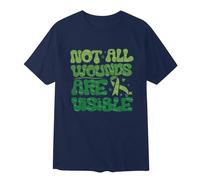Men's T-Shirt Mental Health Awareness Motif Print Short Sleeve Crew Neck Basic Top Breathable Comfortable Plain, navy, L