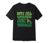 Men's T-Shirt Mental Health Awareness Motif Print Short Sleeve Crew Neck Basic Top Breathable Comfortable Plain, black, S