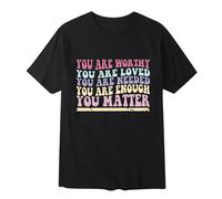 Men's T-Shirt Mental Health Awareness Motif Printed Short Sleeve Crew Neck Basic Top for Men Spring Summer Casual Streetwear, black, L