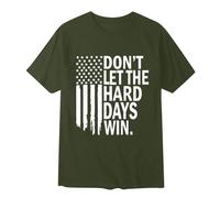 Men's T-Shirt Mental Health Awareness Printed Plain Short Sleeve Crew Neck Breathable Comfortable Casual Men's Top, Army Green, L