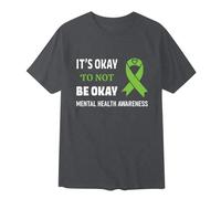 Men's T-Shirt Mental Health Awareness Printed Short Sleeve Basic Crew Neck Breathable Comfortable Casual Streetwear Casual, darkgray, M