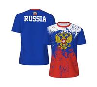 Men's T-Shirt Personalized Russia Flag T Shirt Breathable Tshirt Soft Short Sleeve for Work Running Fitness XXL