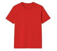 Men's T-Shirt Plain Crew Neck Regular Fit 100% Cotton, red, M