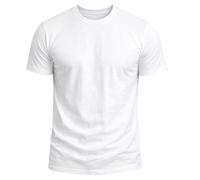 Men's T-Shirt Round Neck 100% Cotton Short Sleeve, Premium Comfort, Modern Fit Essential Wardrobe (White, Size M)