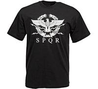 Men's T-Shirt Shirt SPQR Senatus Populusque Romanus The Senate Roman People Rome Size XXL Black