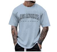 Mens T-Shirt Short Sleeve Crew Neck Soft Fitted Tees Classic Tshirts Quick Dry Gym Running Athletic Top Moisture Wicking Basic Tee Shirt Casual Graphic T-Shirts (Blue,XL)