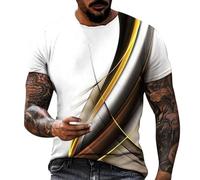 Men's T-Shirt Short Sleeve Crewneck Cotton Tees Lightweight Gym Jogging Shirts Summer Walking T Shirt Breathable Sport T-Shirts Moisture Wicking Workout Training Running Tops Basic (Yellow,M)