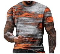 Men's T-Shirt Short Sleeve Crewneck Cotton Tees Lightweight Gym Jogging Shirts Summer Walking T Shirt Breathable Sport T-Shirts Moisture Wicking Workout Training Running Tops Basic (Orange,M)