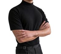 Mens T-Shirt, Short Sleeve Mock Neck Compression Tank Top for Men, Solid Slim Fit Breathable Running Pullover Vest, Breathable Athletic Workout Muscle Undershirt for Casual Party Festival Business