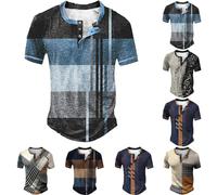 Men's T-Shirt Simple Sportswear Button T-Shirts Summer Short Sleeve Basic T-Shirt Skin-friendly Tee Shirts Slim Fit Tops Lightweight Menswear Regular Tops Classic Summer Tops Soft Training Shirt,