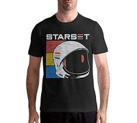 Men's T-Shirt Starset Shirt Men's Cotton T Shirt Fashion Casual O Neck Short Sleeve Tees Black L