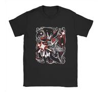 Men's T-Shirt Stolas Demon Helluva Boss Vintage Pure Cotton Tees Short Sleeve Hazbin T Shirt Hotels Round Neck Black S