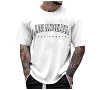 Mens T Shirt - T-Shirts with Lightly Fitted Design - Super Soft T-Shirt Cotton Stretch Men's T-Shirts Durable Comfort Fit Plain t Shirts Men Men's Clothes Blouse (White,XXL)