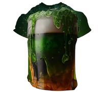 Men's T Shirt Tee Oktoberfest Beer Crew Neck Clothing Apparel 3D Print Street Daily Short Sleeve Fashion Designer Golf Shirt (Green, XXXXXL)