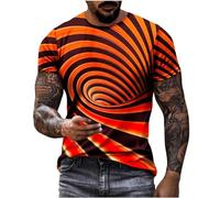 Mens T Shirt UK Clearance Visual Gradient 3D Printed Short Sleeve Tops Summer Basic Tees Casual Round Neck Muscle Fit Tshirts Lightweight Sports Workout Tops S-5XL